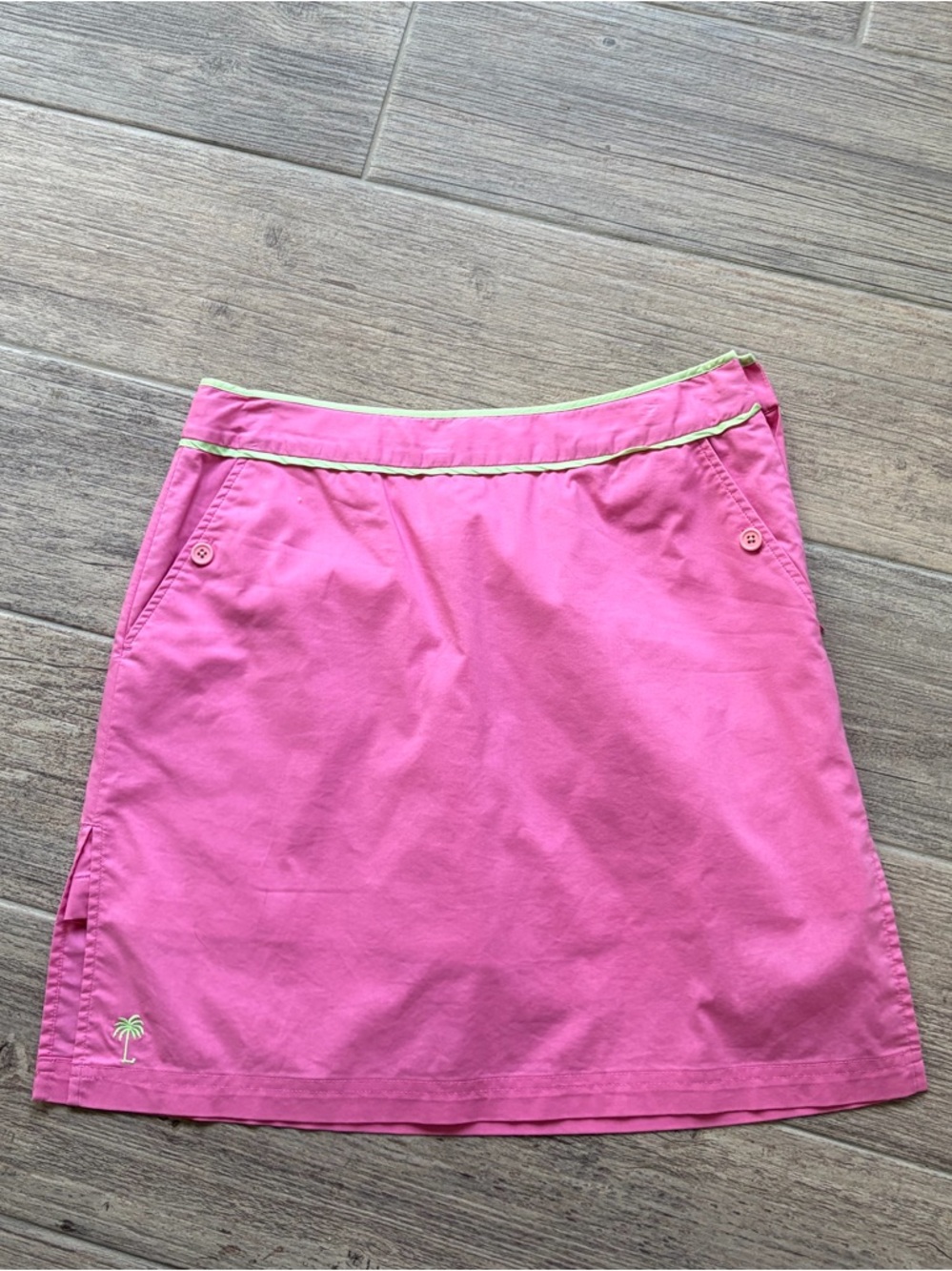 Lilly Pulitzer Pink Mini Skirt with Lime Trim